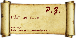 Pörge Zita névjegykártya