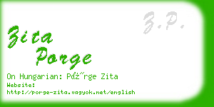 zita porge business card